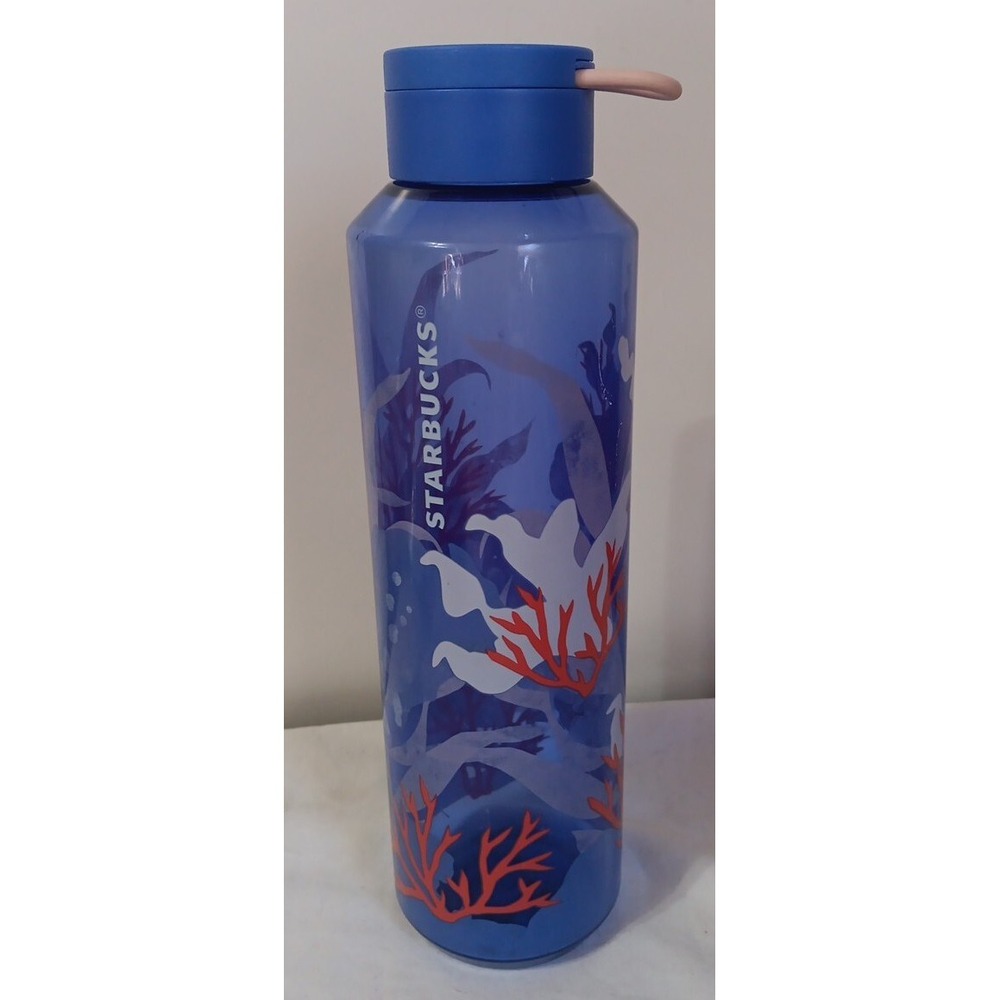 Starbucks Water Bottle Tumbler Coral Reef‎ Blue 2020 Travel Walking Sports